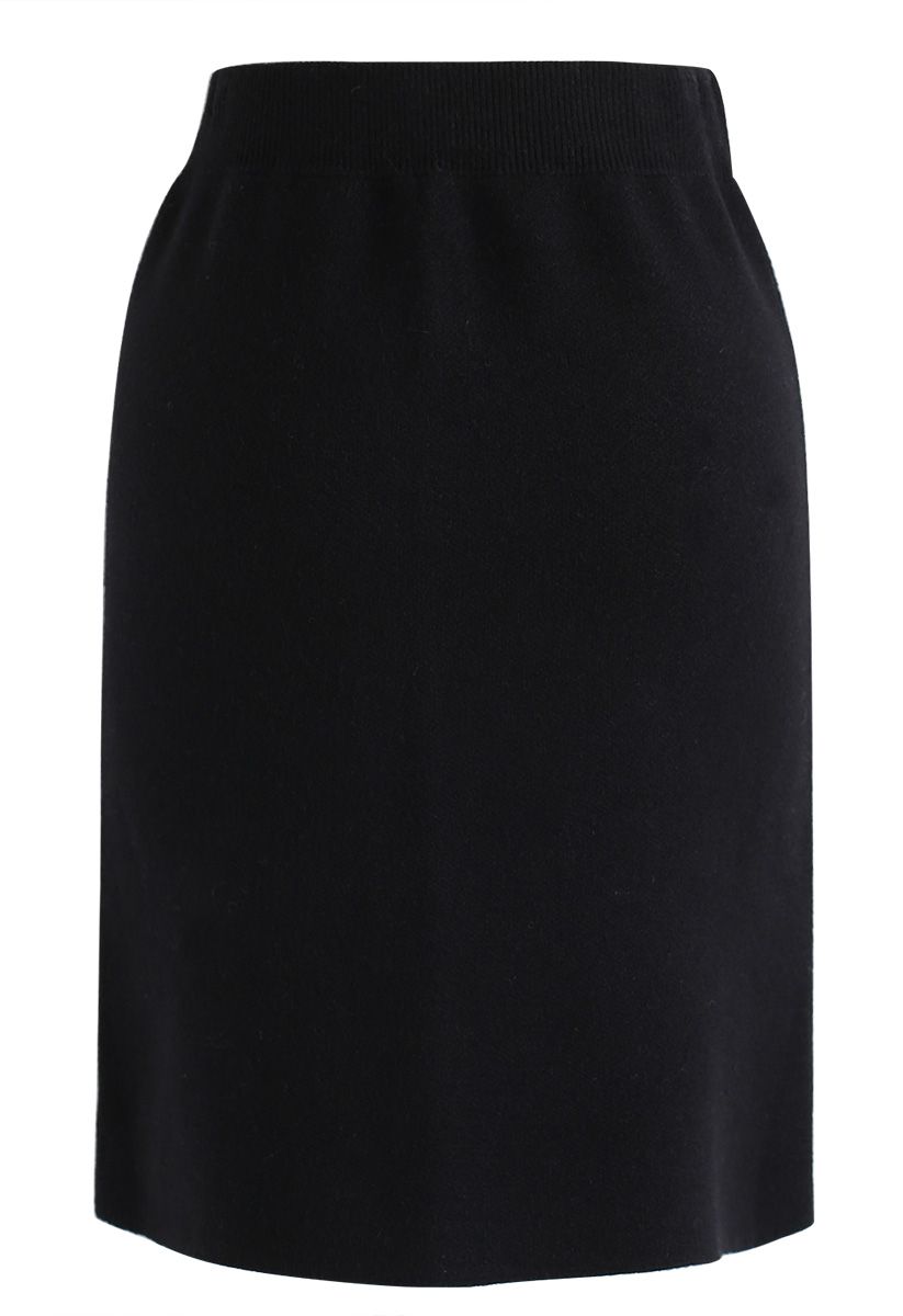 Eternal Pearls Knit Skirt in Black - Retro, Indie and Unique Fashion