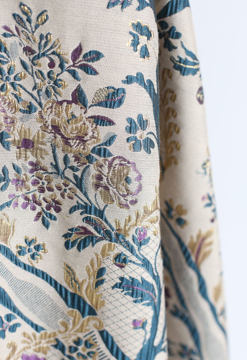 Vintage Bouquet Embroidered Midi Skirt