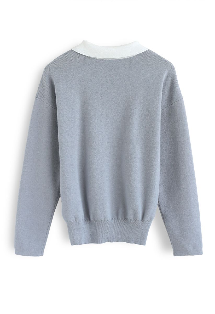 Sunday Wind Knit Top in Blue