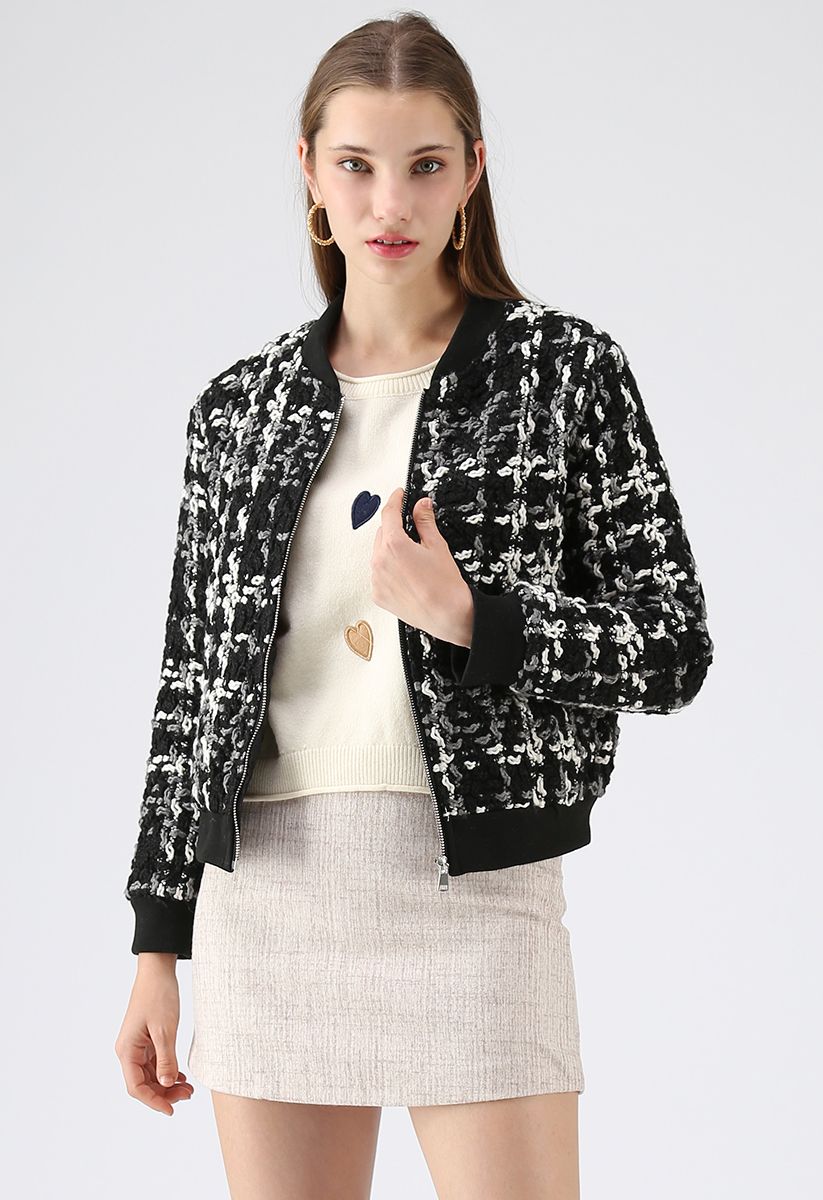 Checked texture jacket - Women