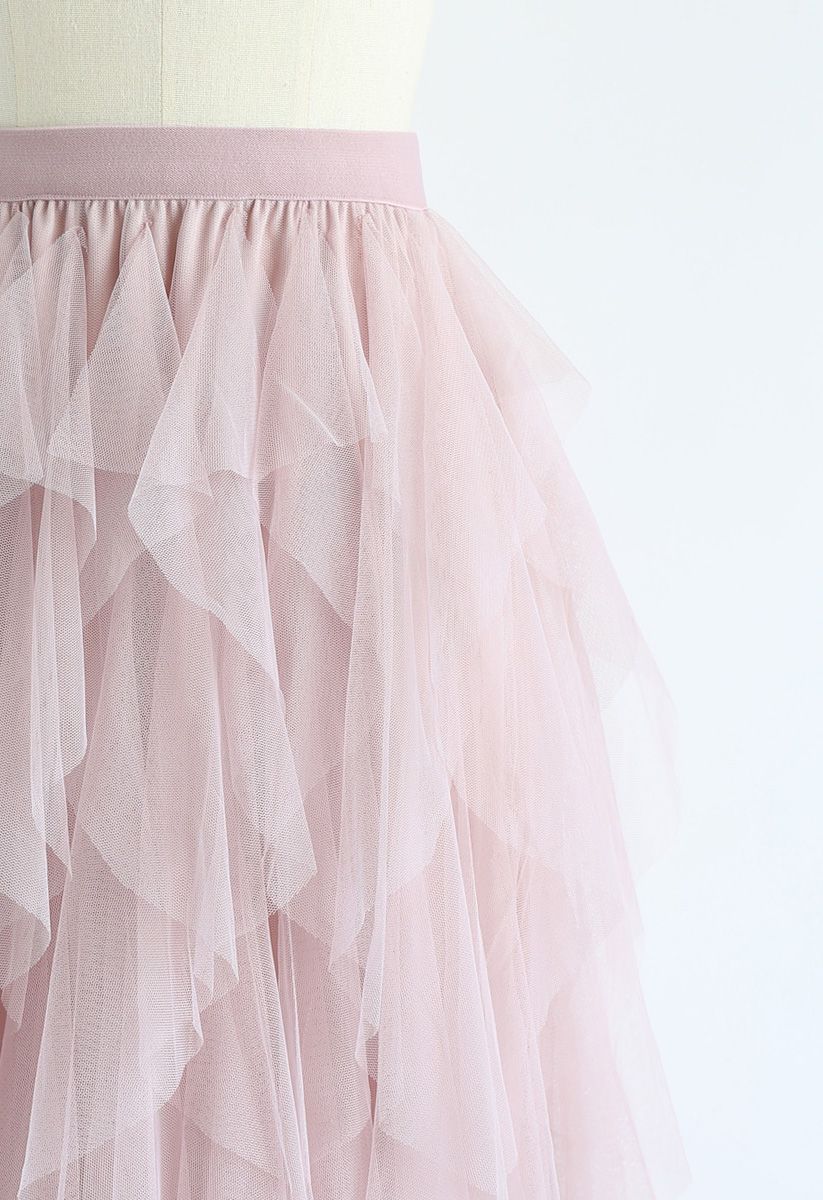 The Clever Illusions Mesh Skirt in Pink