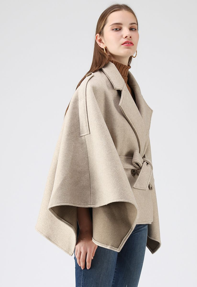 Just for Your Tenderness Cape Coat in Sand - Retro, Indie and Unique ...