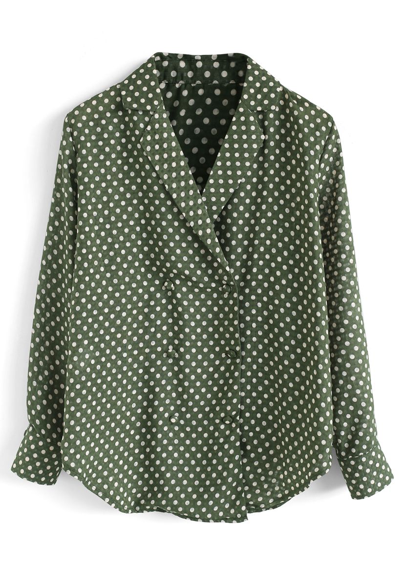 Walking Through a Forest Polka Dot V-Neck Shirt - Retro, Indie and ...