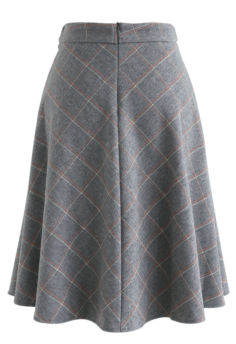 Weekday Unwind Belted Wool-Blend Skirt in Grey - Retro, Indie and ...