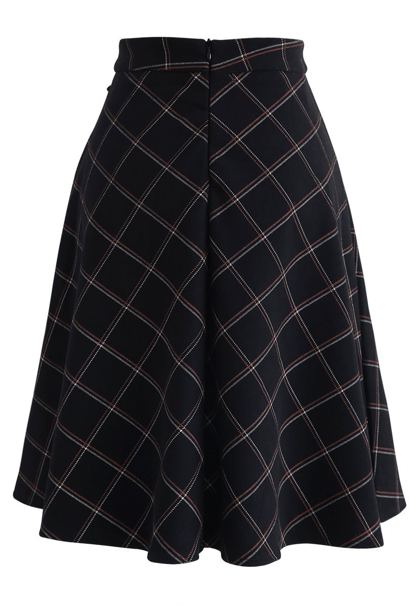 Weekday Unwind Belted Wool-Blend Skirt in Black - Retro, Indie and ...