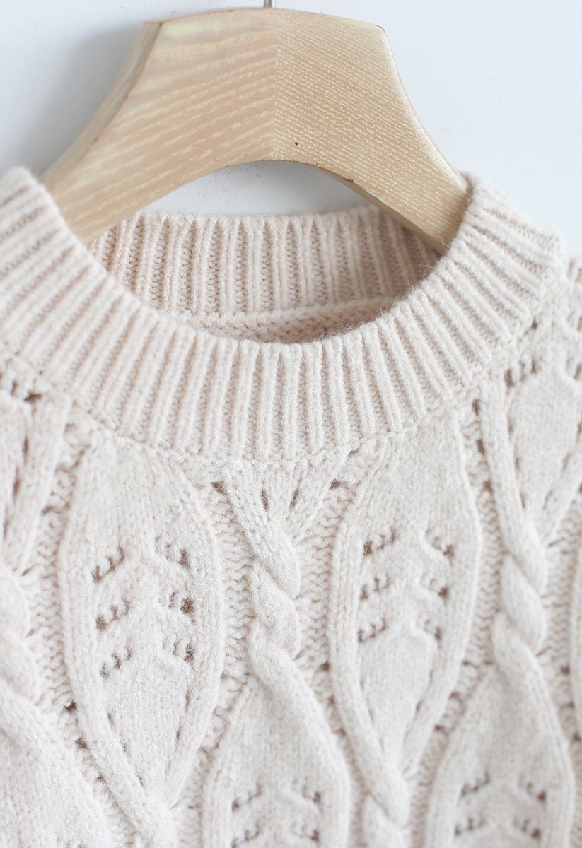 My New Fave Cable Knit Sweater in Ivory - Retro, Indie and Unique Fashion