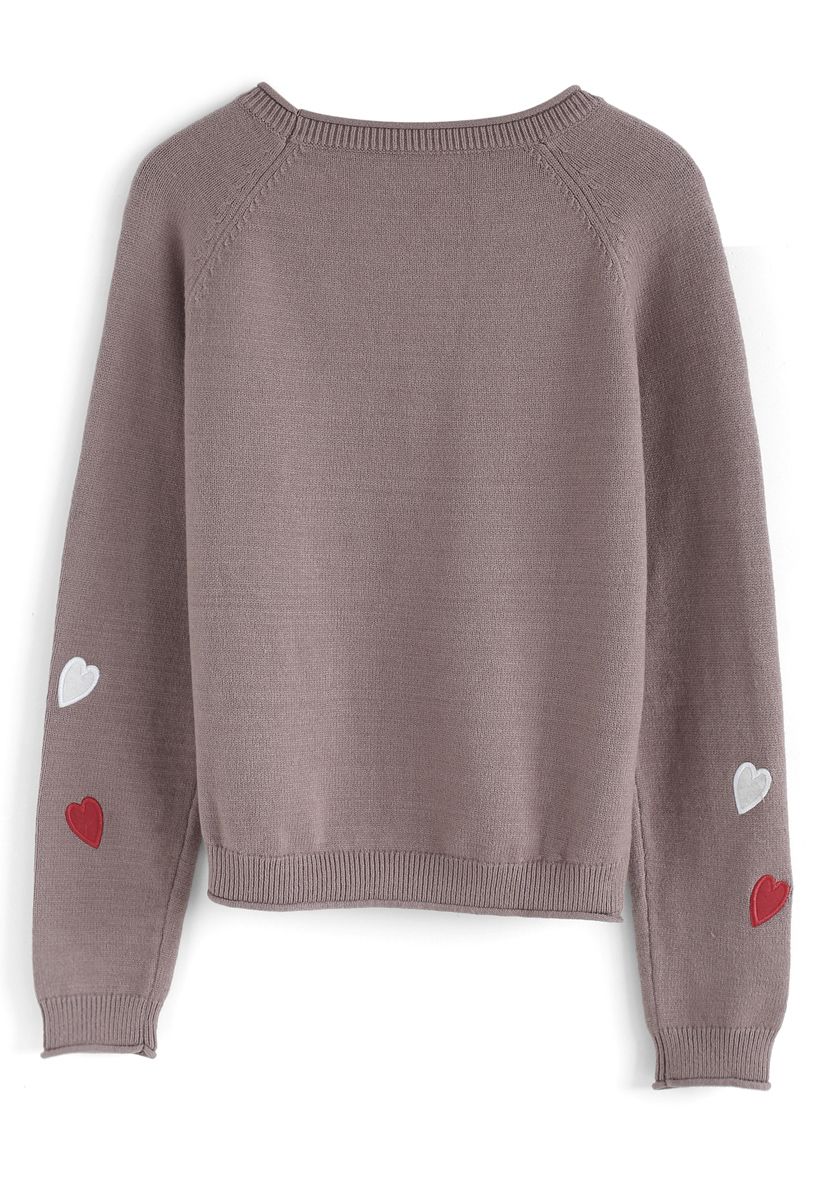Love is All Sweetheart Knit Top in Taupe