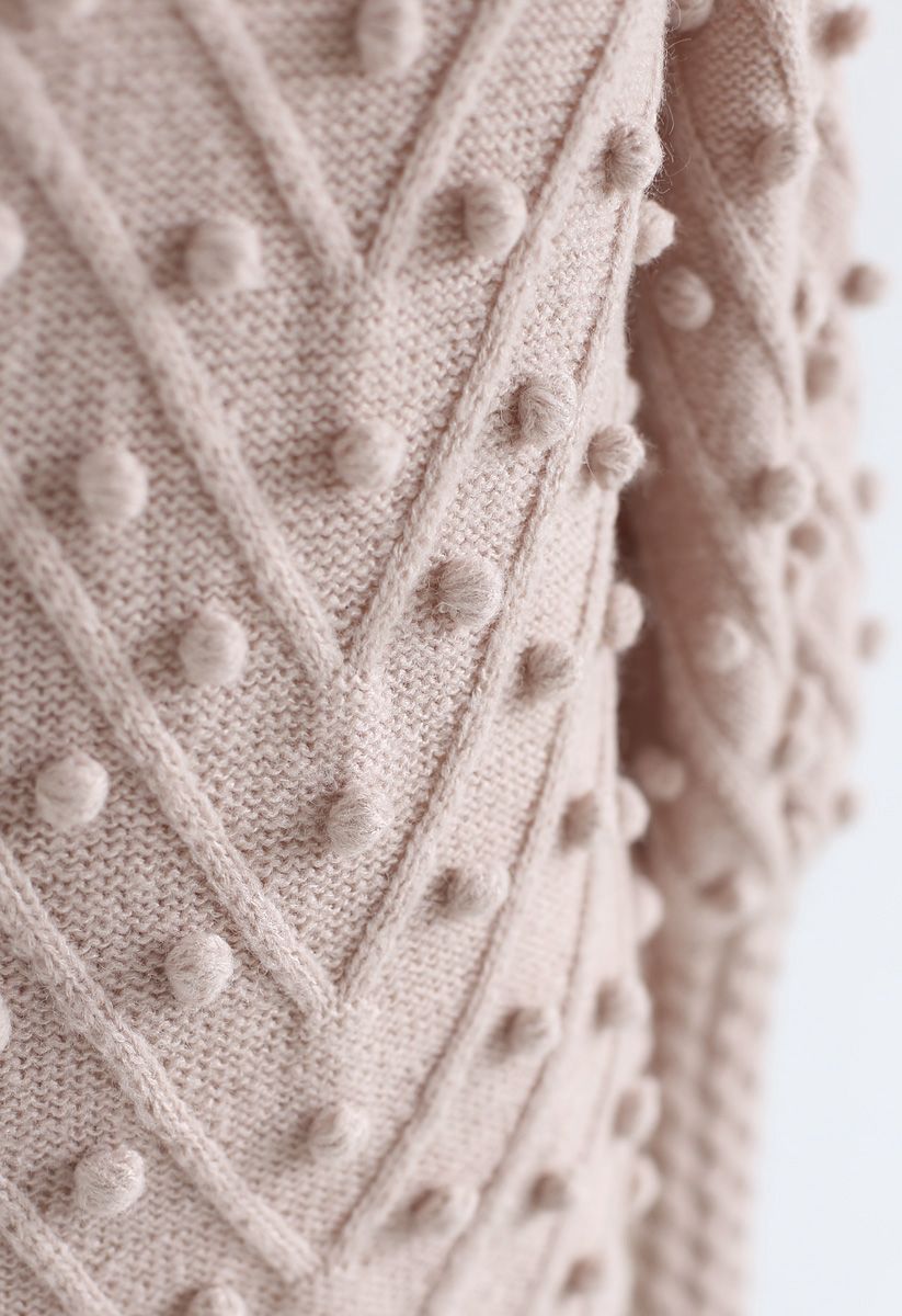 Ingenuous Girl Hand Knit Pom-Pom Sweater