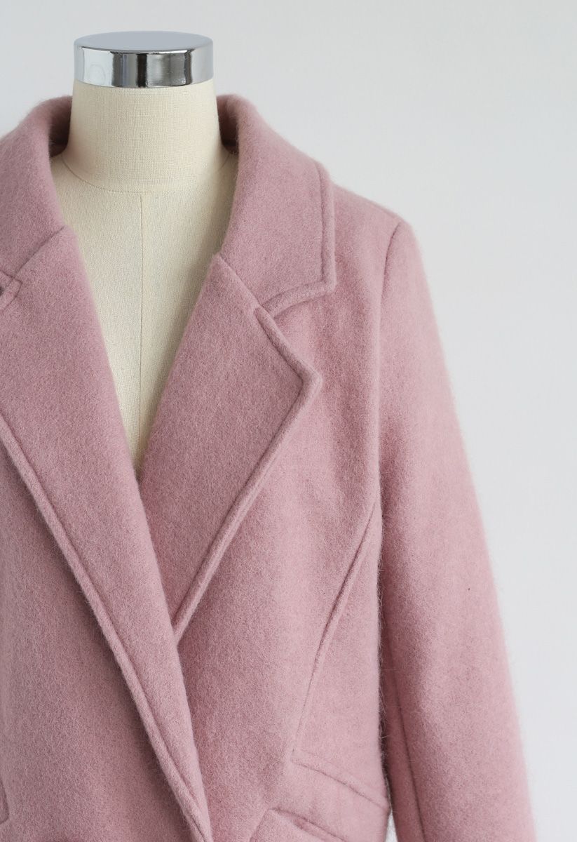 Take Up the Challenge Wool-Blend Coat in Pink