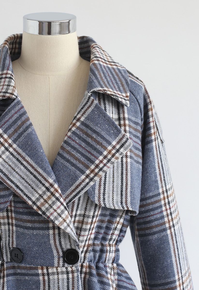Give It to Me Plaid Waisted Coat