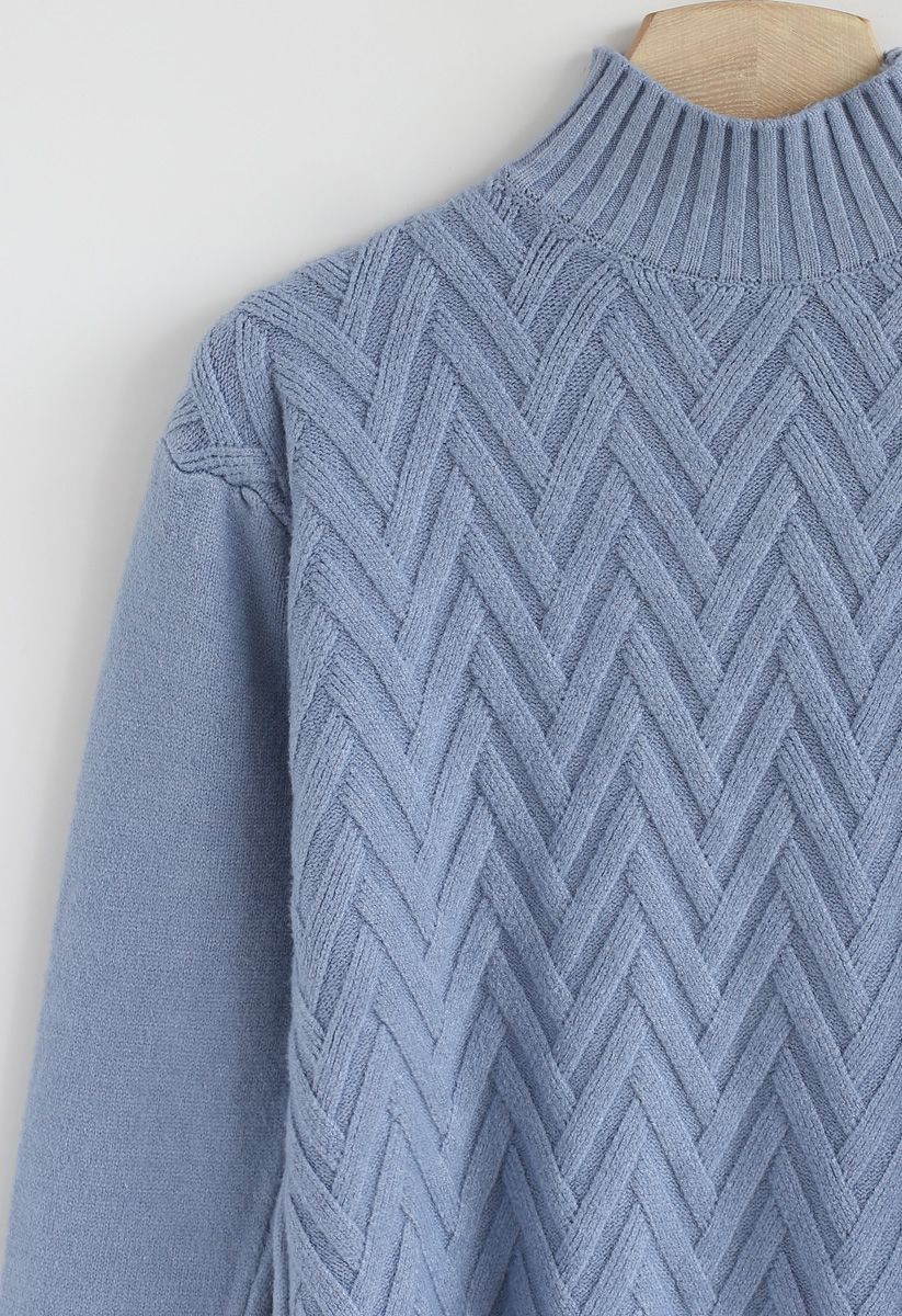 Automatic Love Knit Sweater in Blue