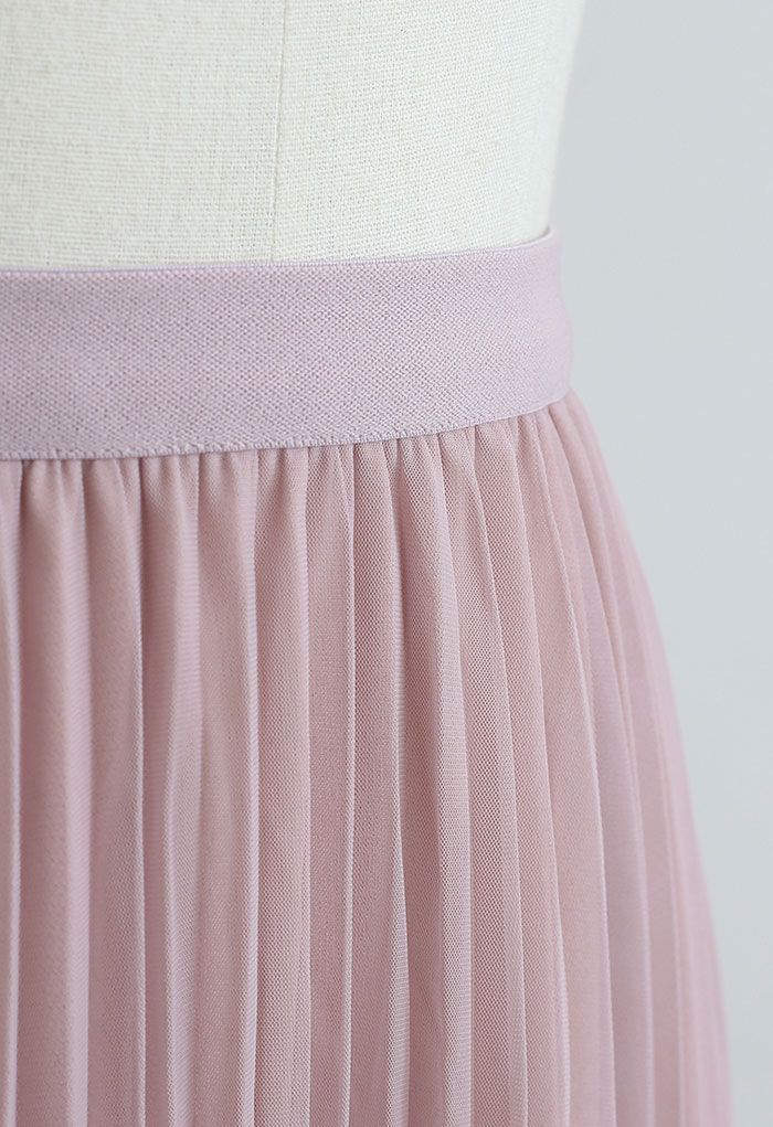 Call out Your Name Pleated Mesh Skirt in Pink