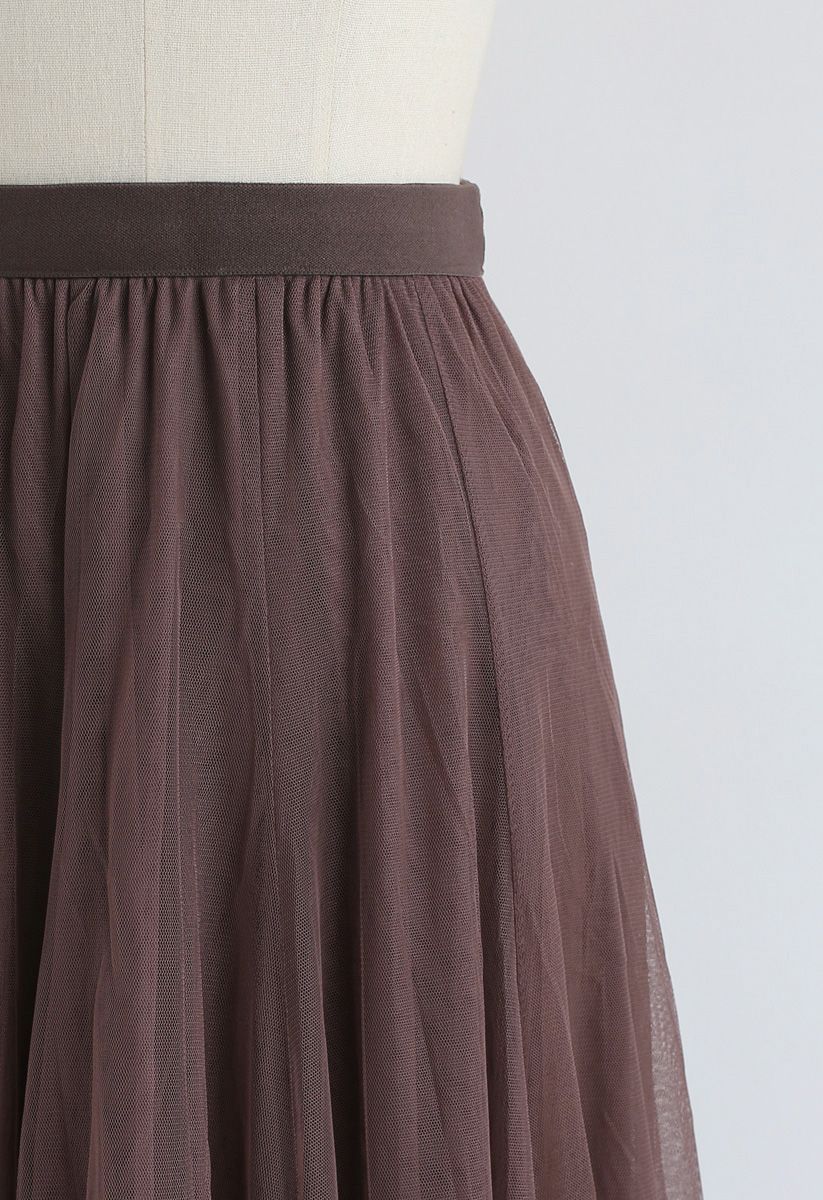 My Secret Garden Tulle Maxi Skirt in Brown - Retro, Indie and Unique ...