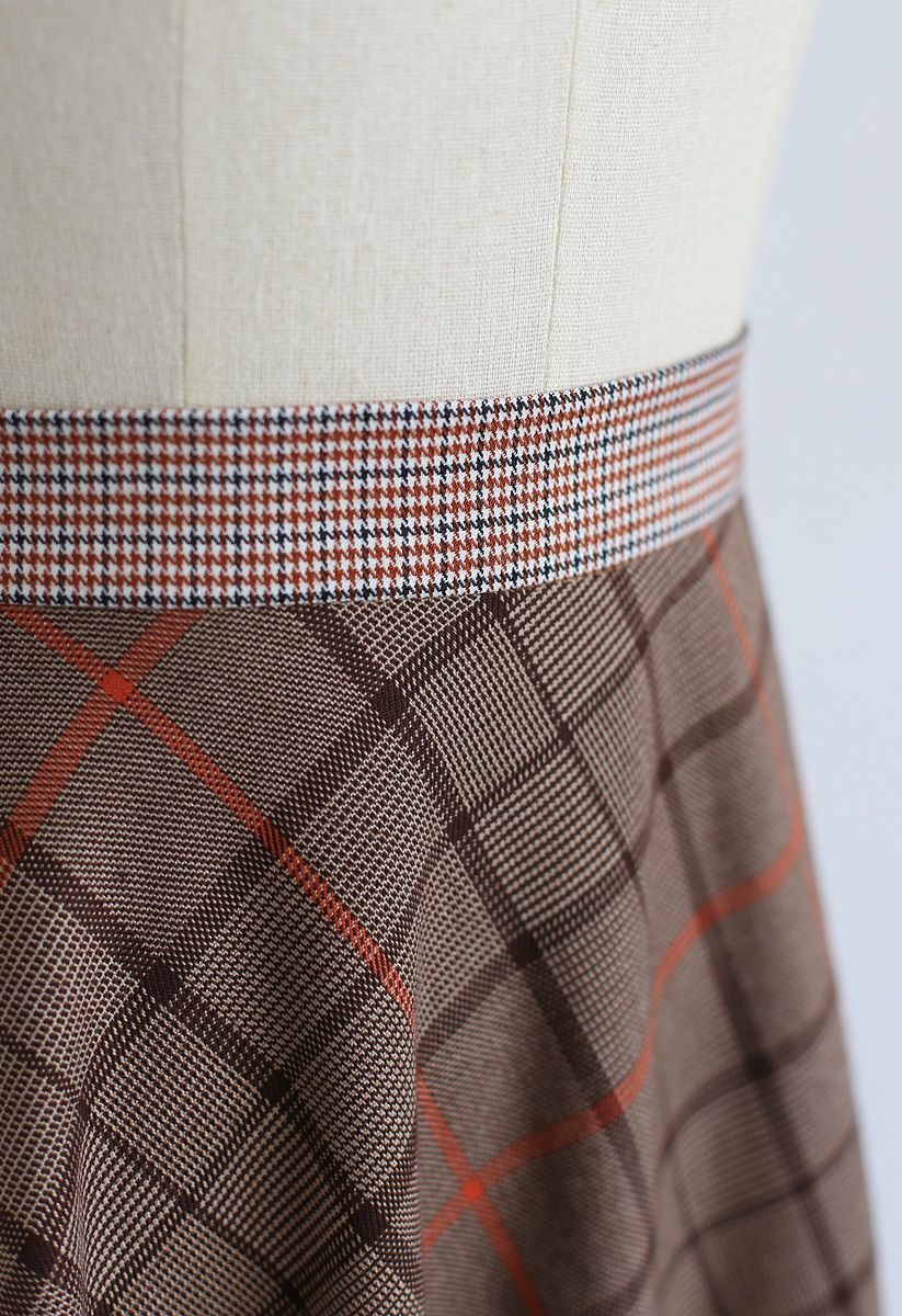 Say Anything Asymmetric Check and Houndstooth Skirt