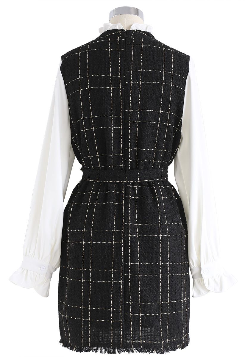 Endlessly Chic Belted Tweed Dress