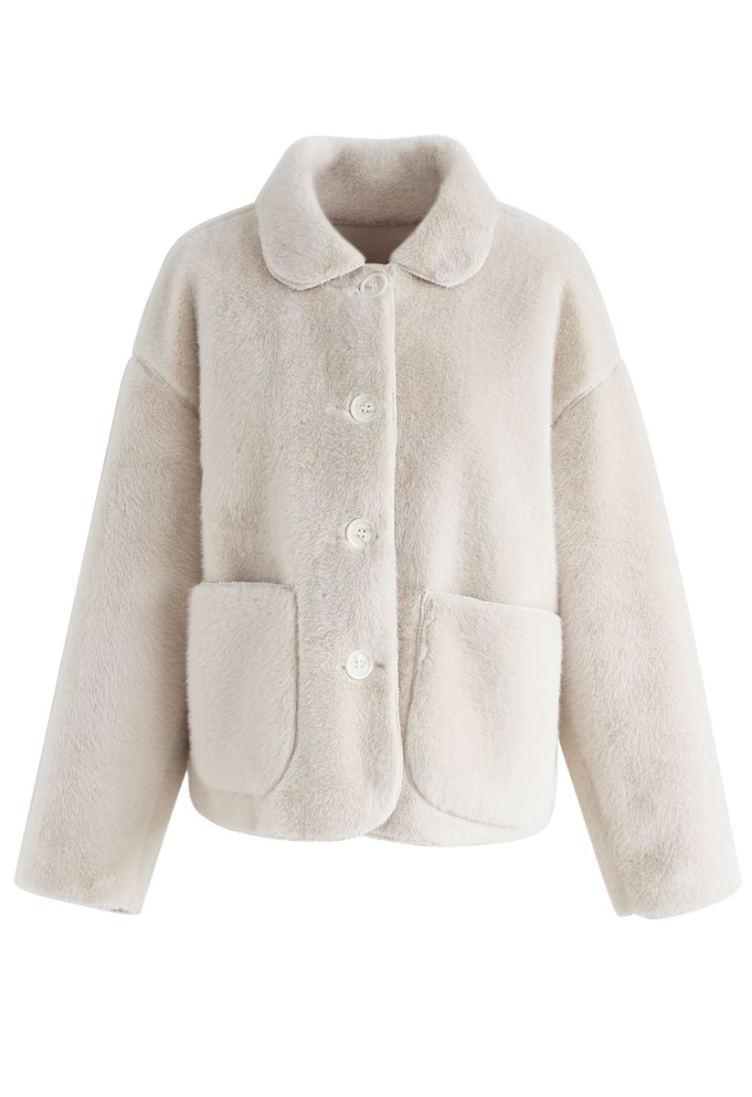  New Level of Loveliness Faux Fur Jacket in Cream