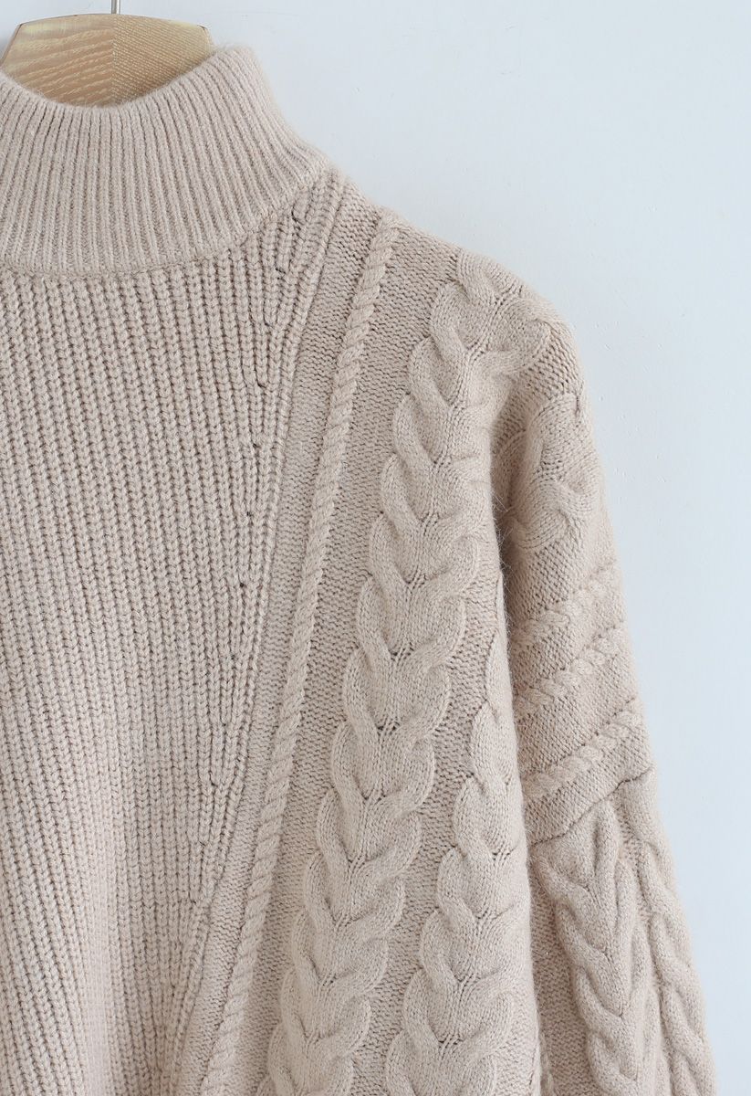 Warm Up The Moment Knit Sweater in Light Tan