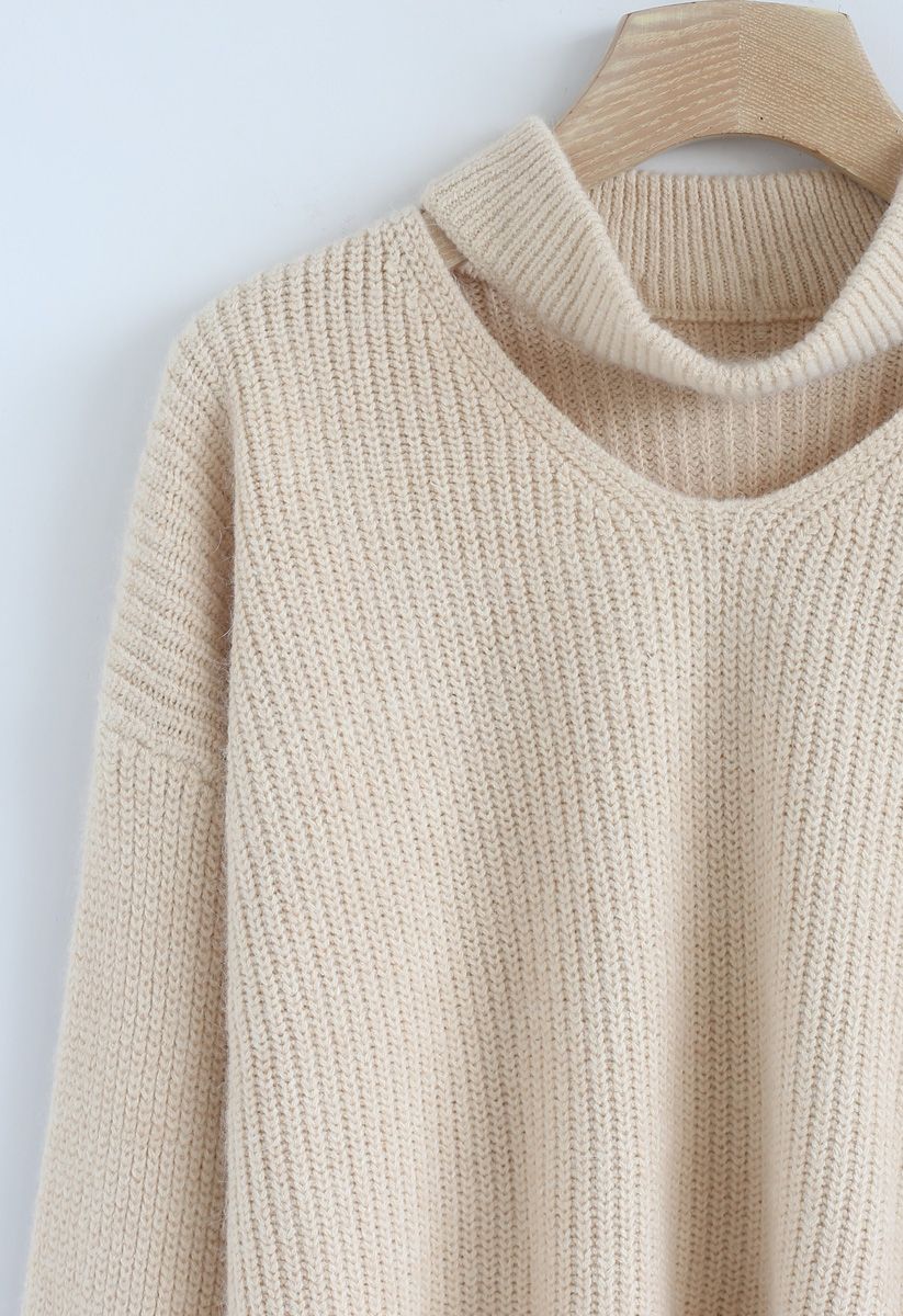 From Me to You Cut Out Knit Sweater in Cream