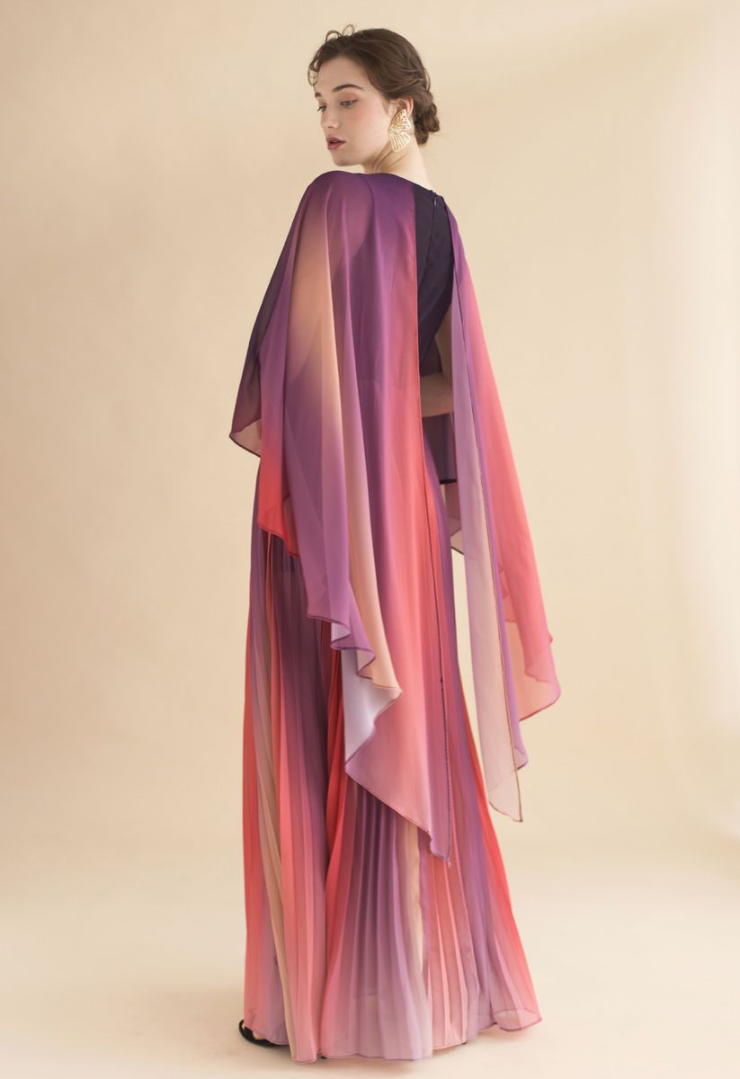 Broadcast Your Elegance Gradient Pleated Maxi Dress