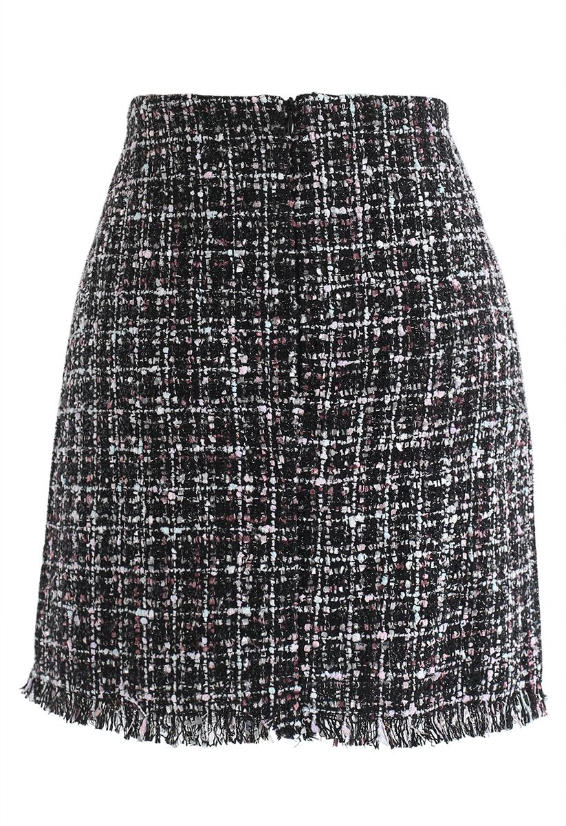 Always Mine Tweed Flap Skirt in Black - Retro, Indie and Unique Fashion