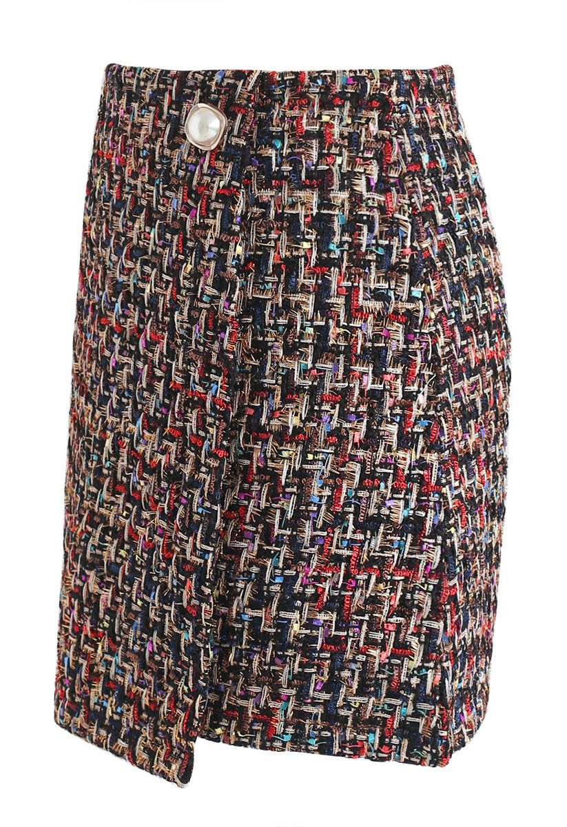 Glow My Way Tweed Mini Skirt in Black - Retro, Indie and Unique Fashion