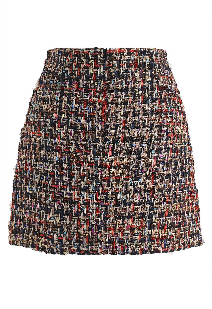 Glow My Way Tweed Mini Skirt in Black - Retro, Indie and Unique Fashion