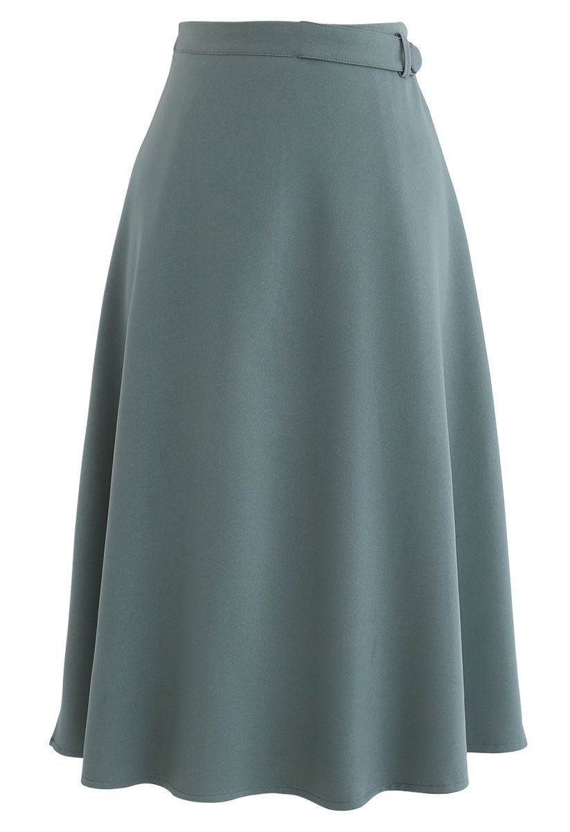 My Melody A-Line Midi Skirt in Sea Green