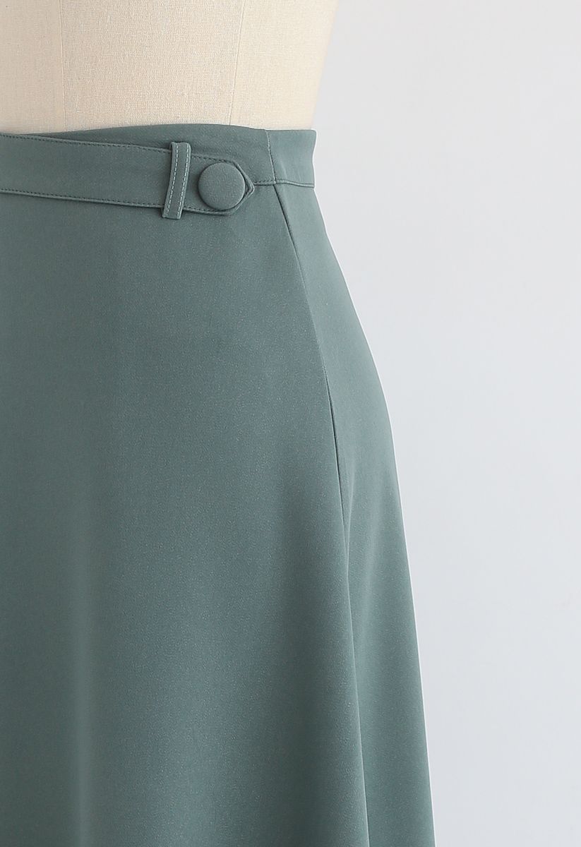 My Melody A-Line Midi Skirt in Sea Green