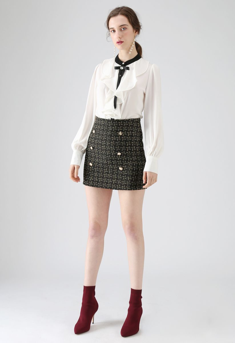 The Sweetest You Tweed Bud Skirt - Retro, Indie and Unique Fashion