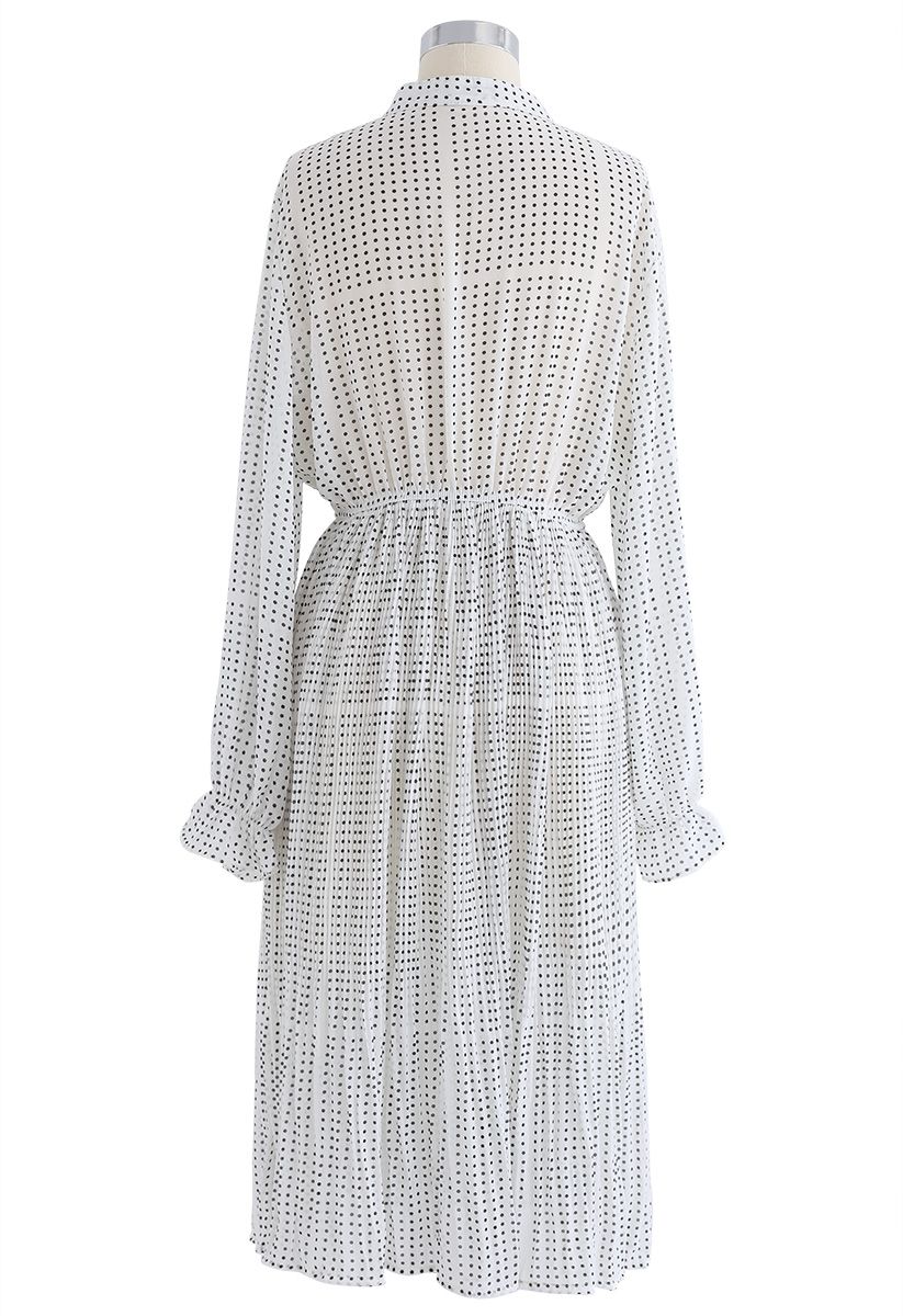 One More Time Polka Dots Chiffon Dress in White - Retro, Indie and ...