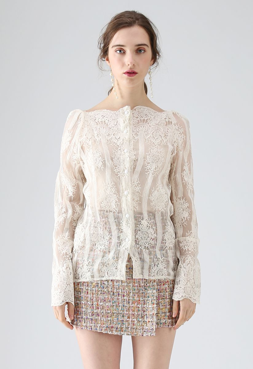 Incredible Feeling Embroidered Organza Top