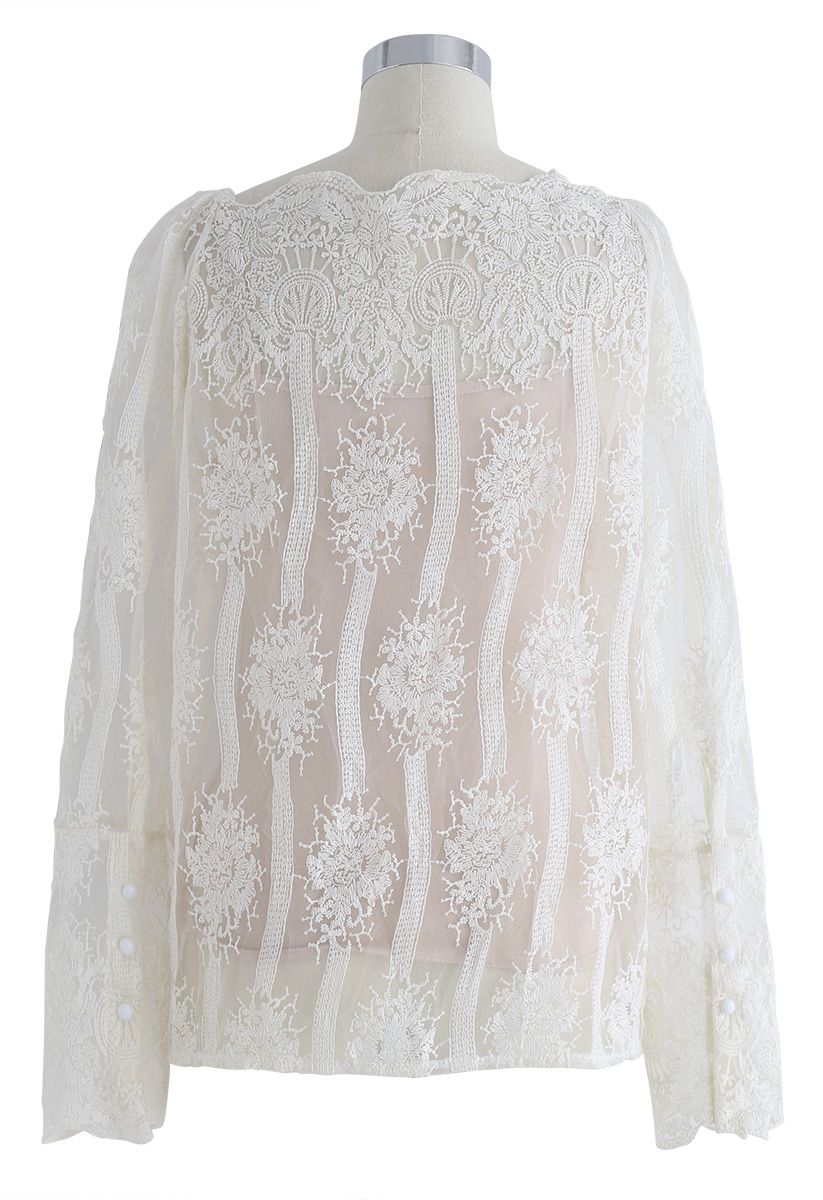 Incredible Feeling Embroidered Organza Top - Retro, Indie and Unique ...