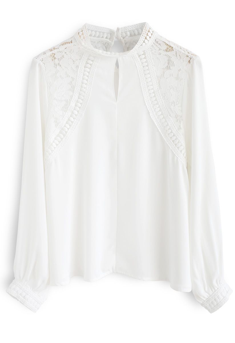 Tender Brilliance Crochet Lace Top in White - Retro, Indie and Unique ...