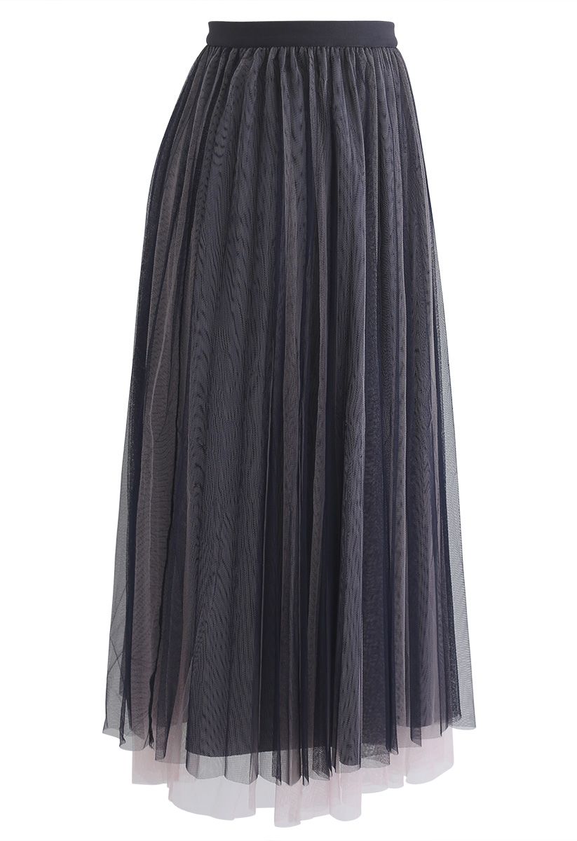 Mesh You Were Here Midi Skirt in Navy - Retro, Indie and Unique Fashion