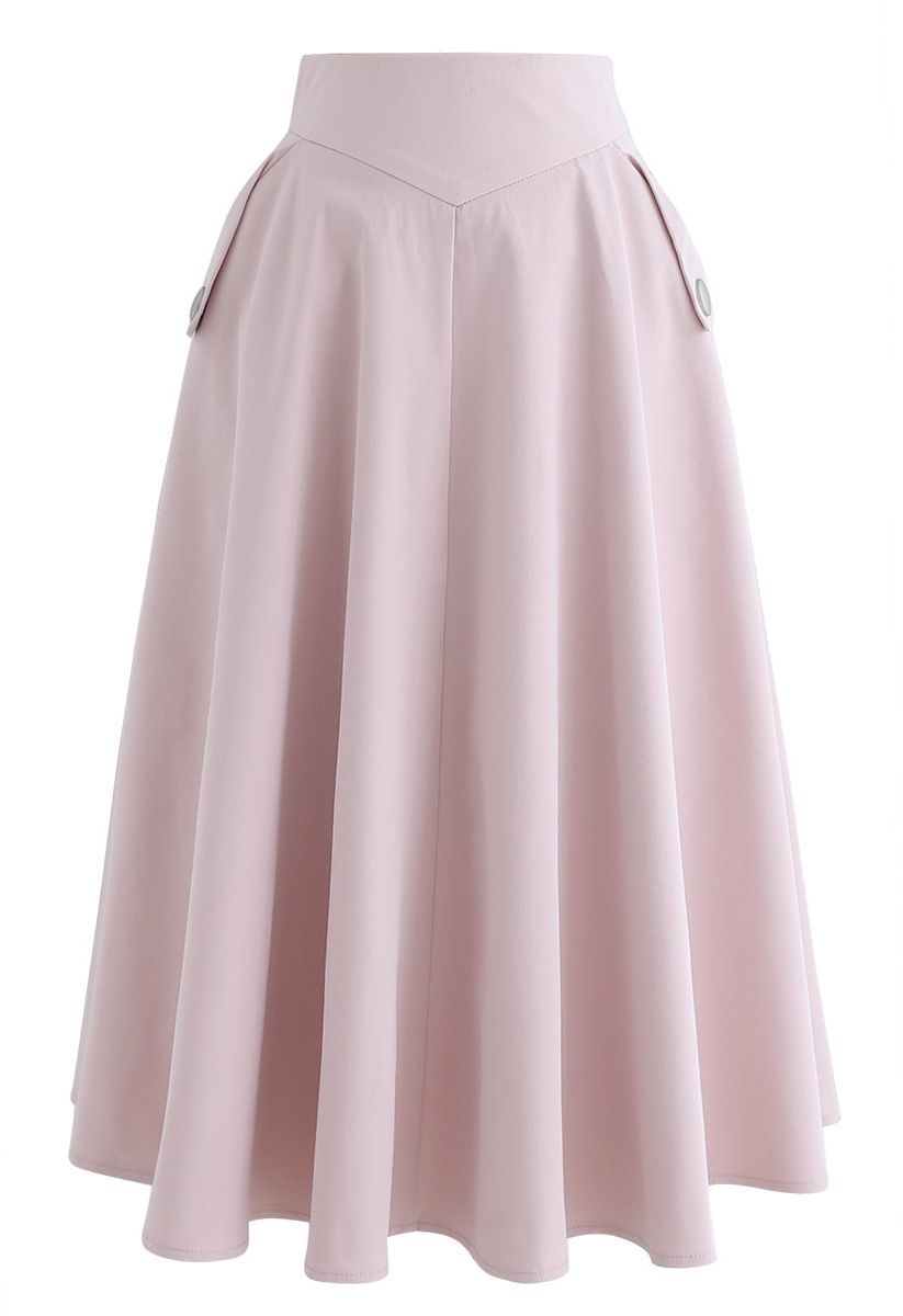 Classic Simplicity A-Line Midi Skirt in Pink - Retro, Indie and Unique ...