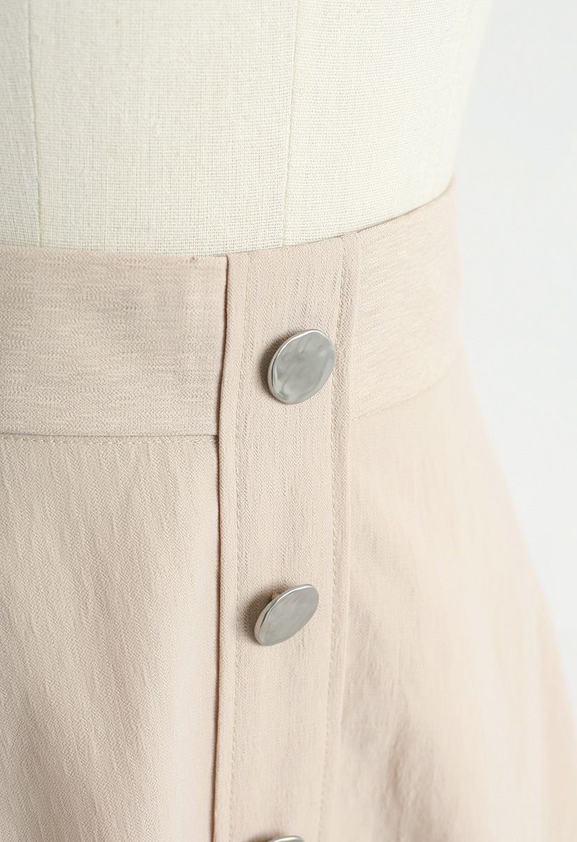 Live For Now A-Line Midi Skirt in Sand