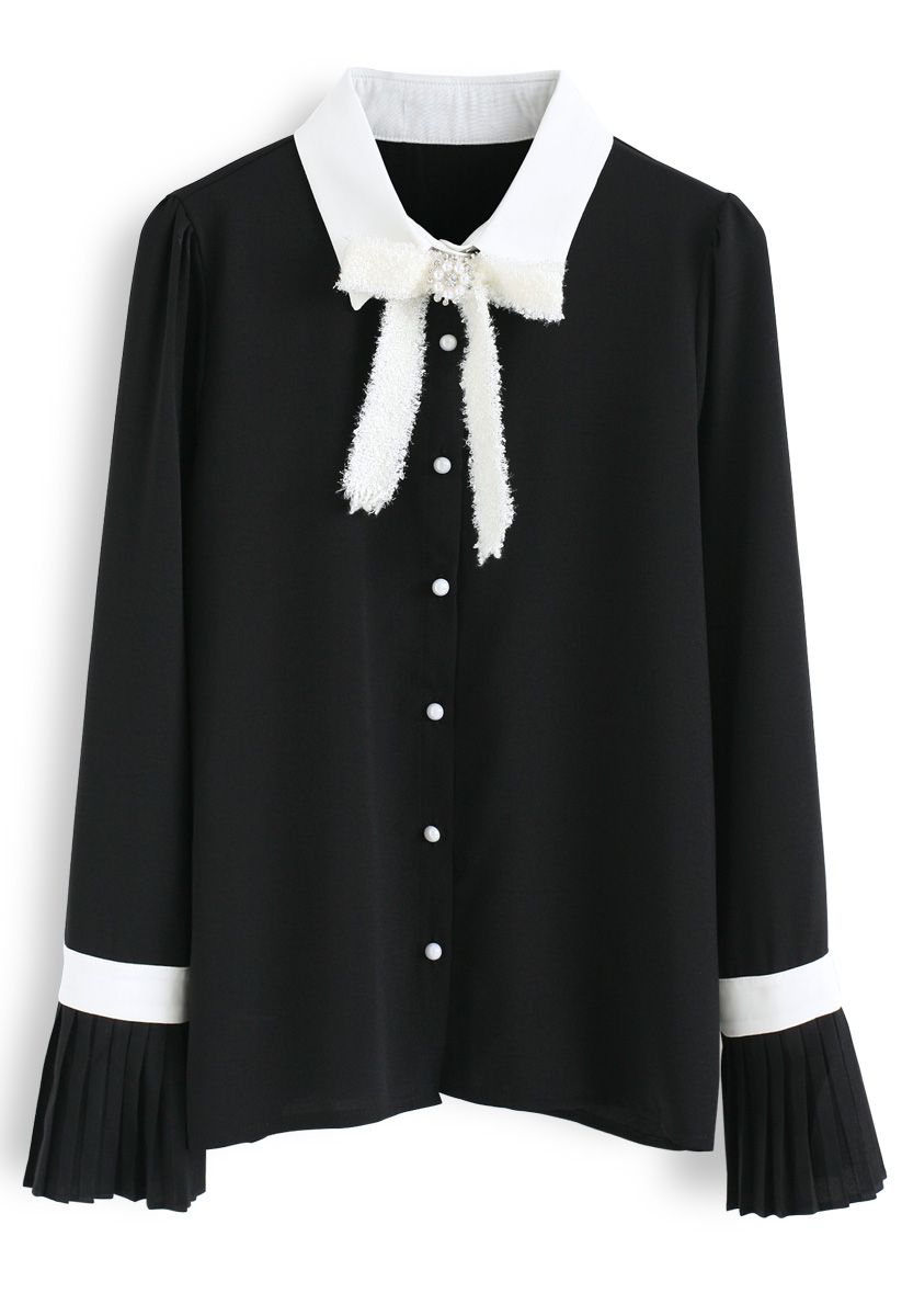 New Light of Today Chiffon Shirt in Black - Retro, Indie and Unique Fashion