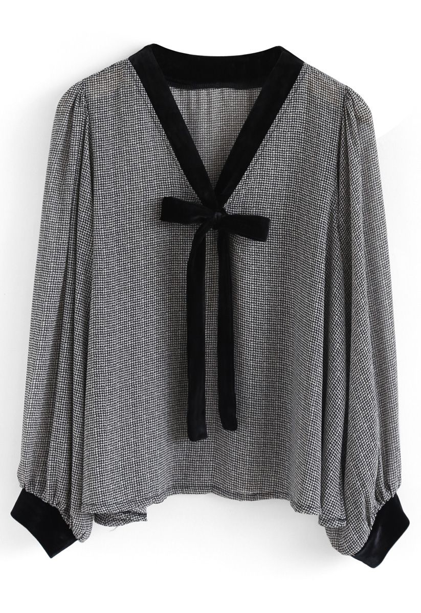 The Greatest Day Houndstooth V-Neck Top