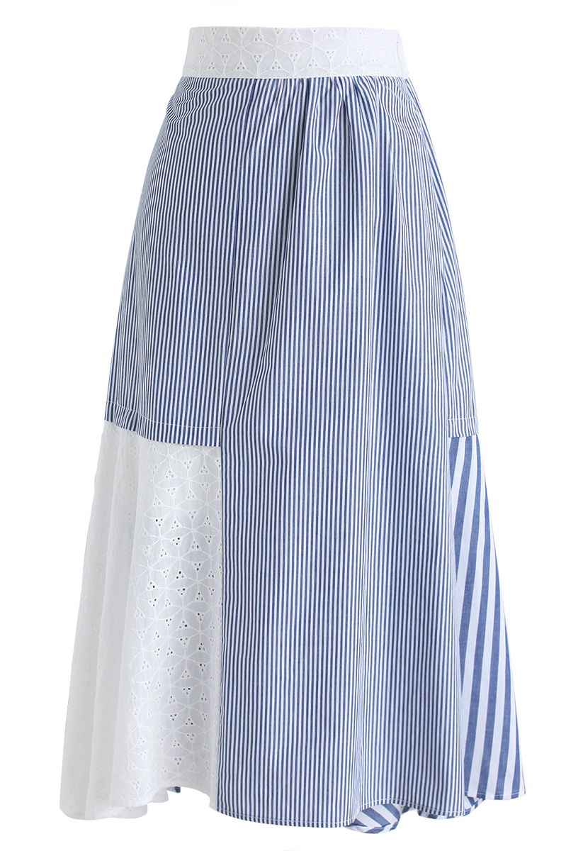 Stripe Vacay A-Line Midi Skirt - Retro, Indie and Unique Fashion