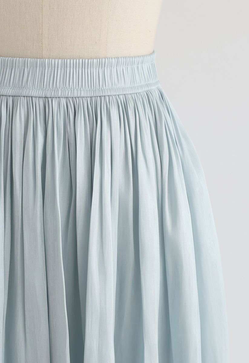 Sleek Beauties Pleated Midi Skirt in Mint - Retro, Indie and Unique Fashion