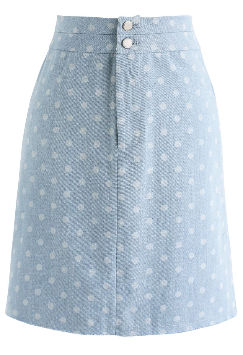 Luke Sharratt Polka Dots Denim Skirt