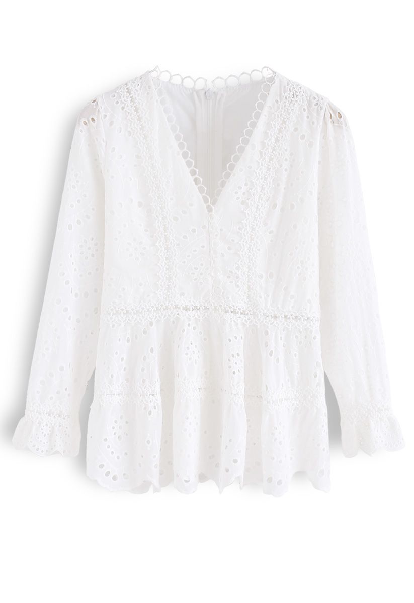 Enchanting Dreams Embroidered Eyelet Top - Retro, Indie and Unique Fashion