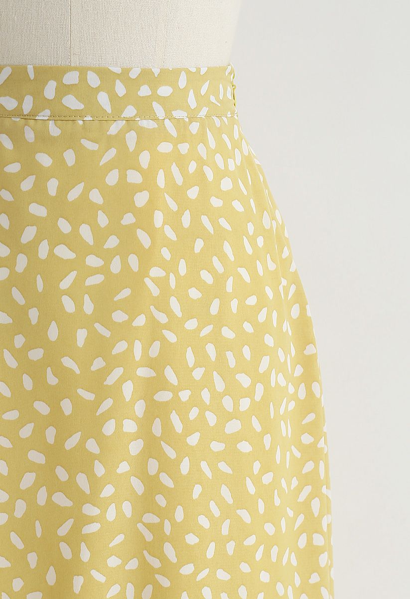 Something About Spot Chiffon Skirt in Yellow - Retro, Indie and Unique ...