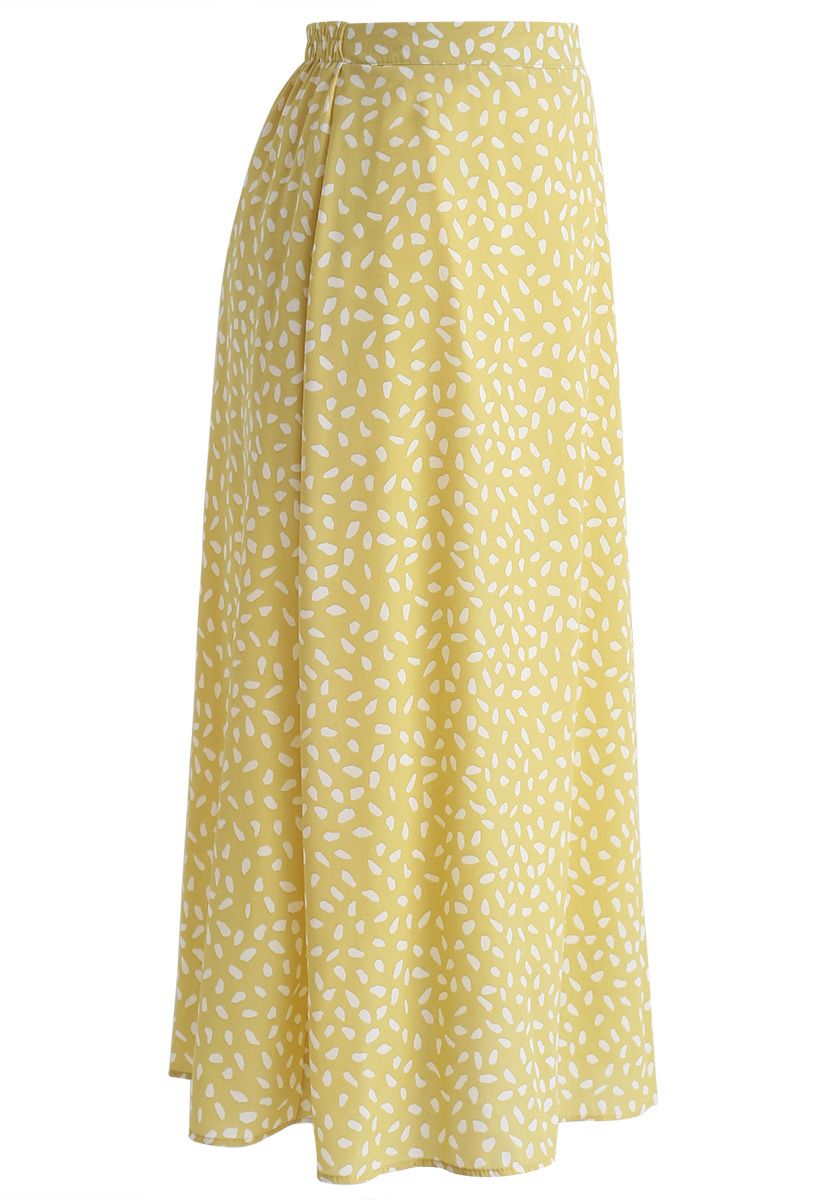 Something About Spot Chiffon Skirt in Yellow - Retro, Indie and Unique ...