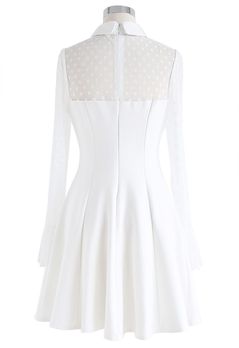 Well Matched Polka Dots Dress in White