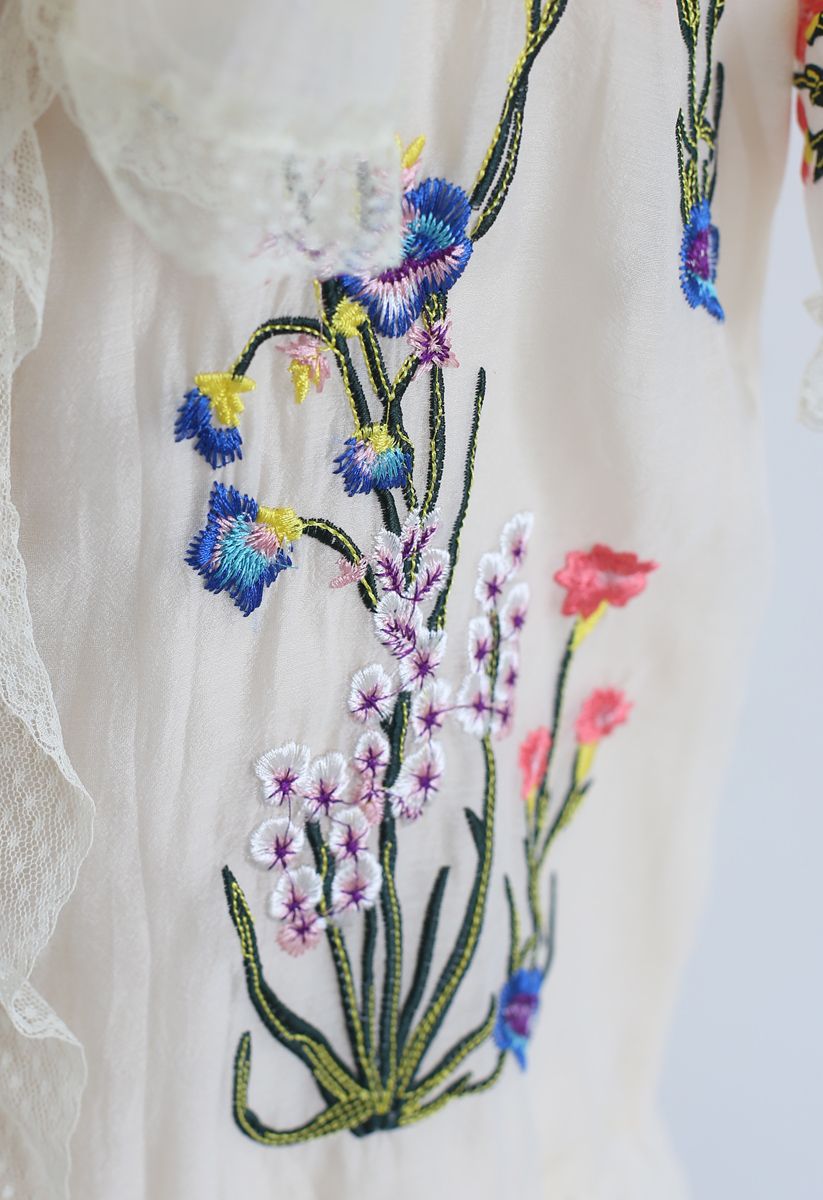The Honeymoon Begins Embroidered Organza Dress