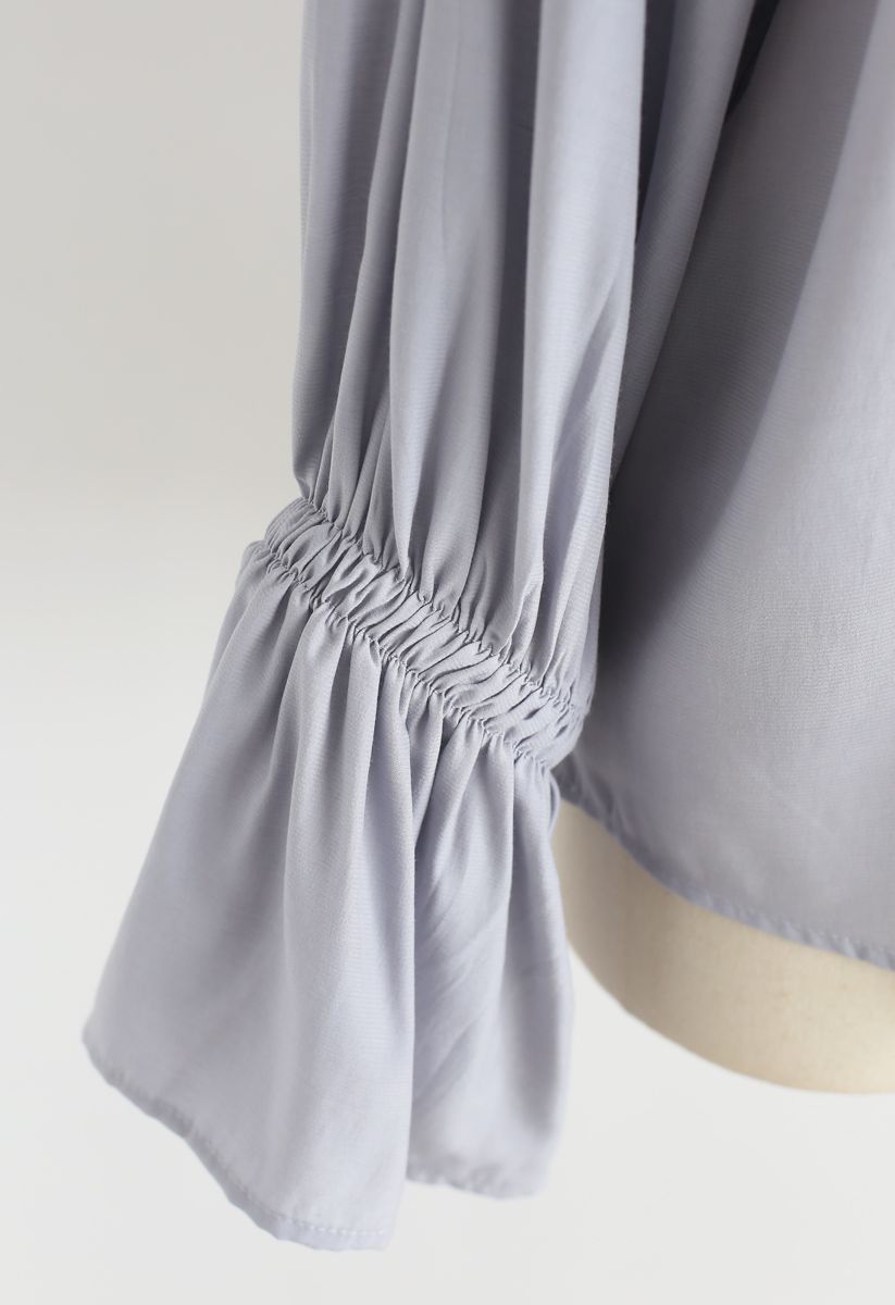 Up Together Smock Top in Dusty Blue - Retro, Indie and Unique Fashion