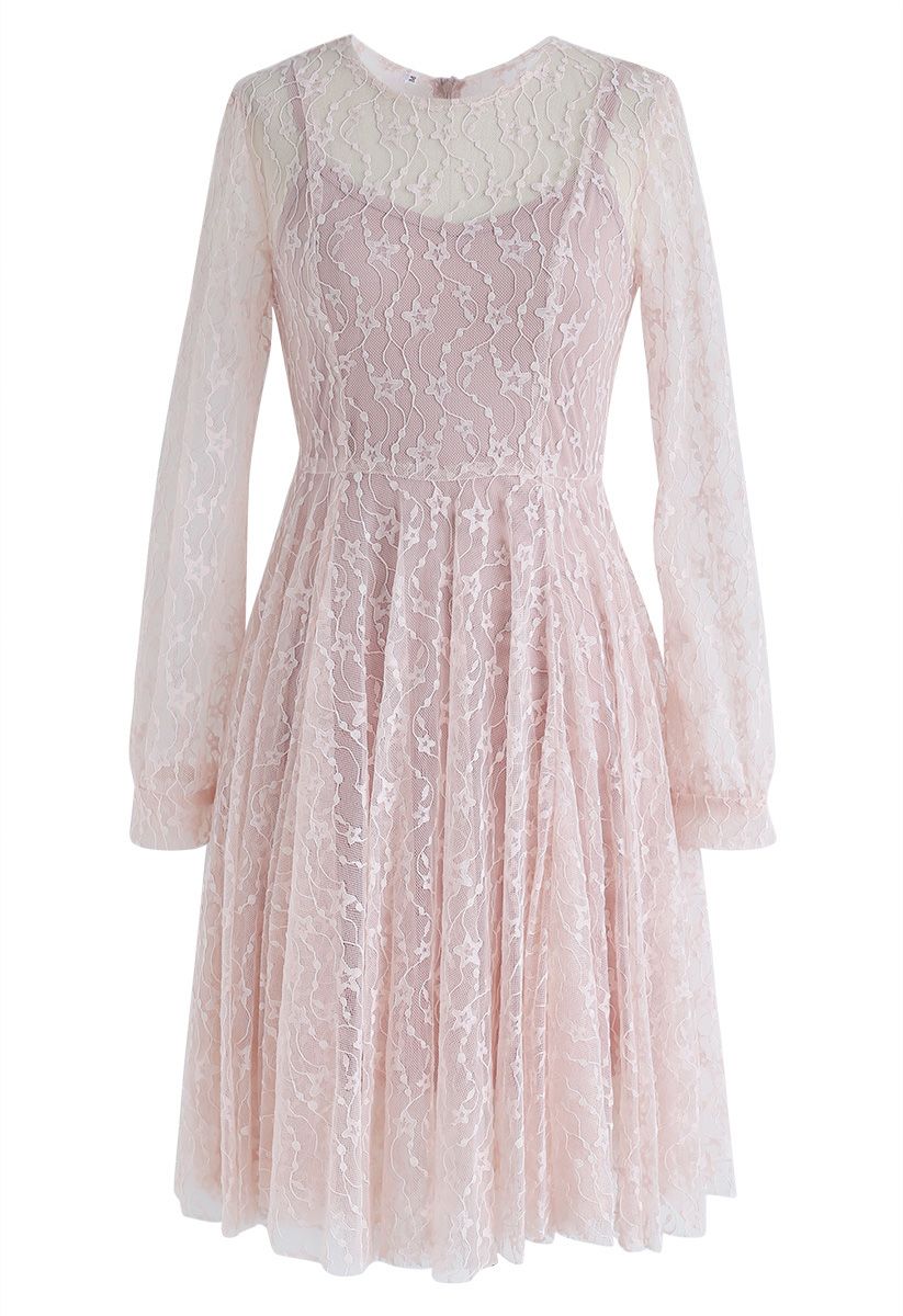 Once Upon a Dream Lace Dress in Pink - Retro, Indie and Unique Fashion