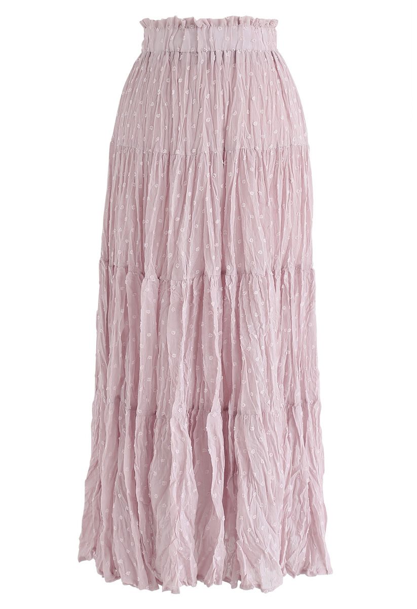 From Now On Dots Pleated Skirt in Pink