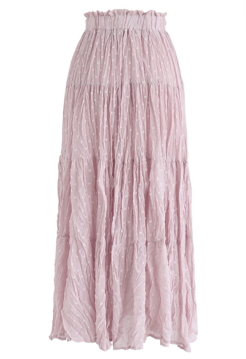 From Now On Dots Pleated Skirt in Pink